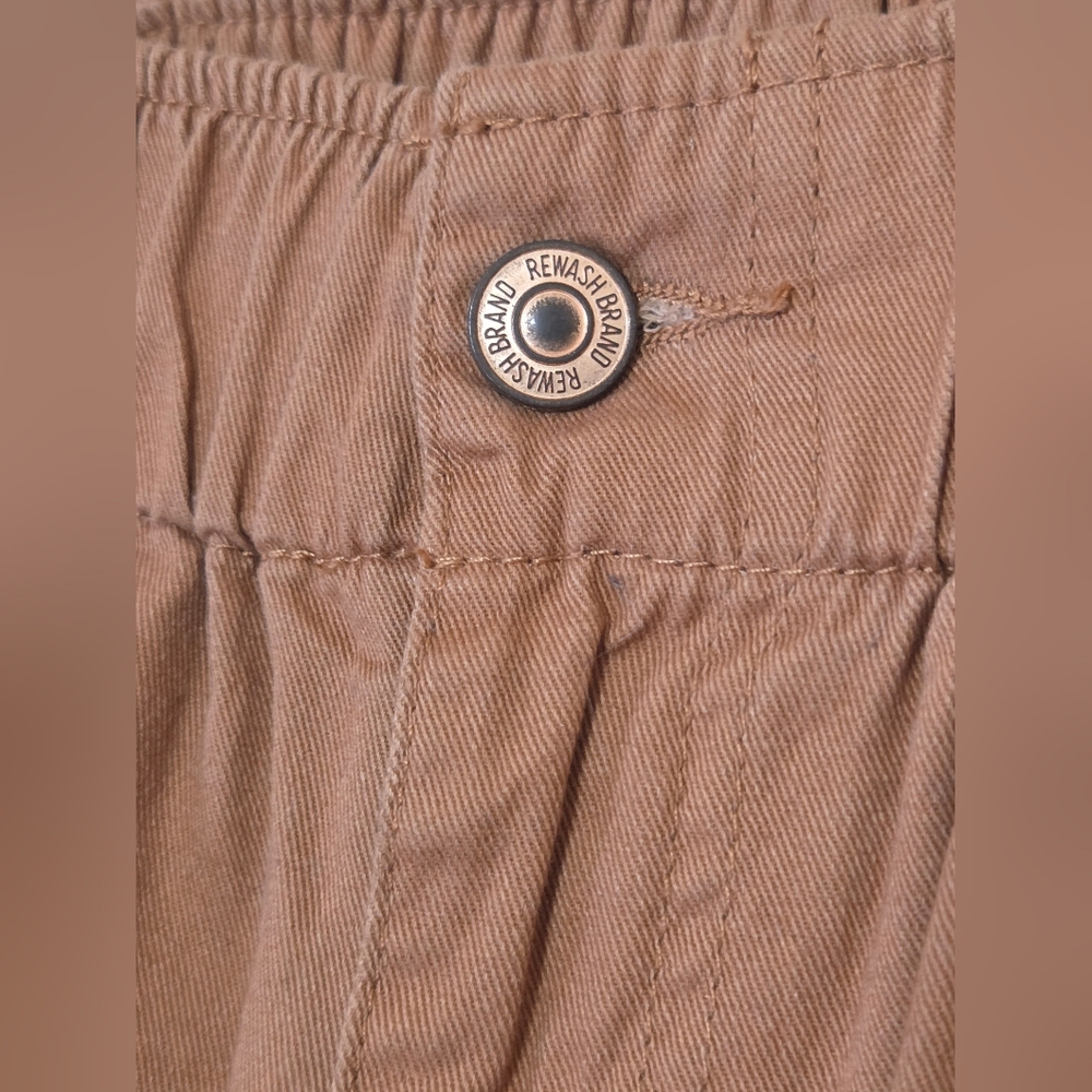 ​Rewash Wide Leg Khaki Pants Brown Rust Coastal Boho Casual 100% Cotton Sz S - Picture 3 of 10